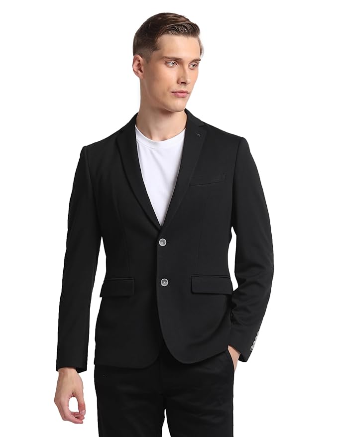 Lapel Collar Knit Blazer