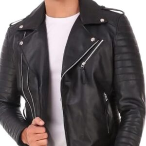 MENS LEATHER BIKER JACKET